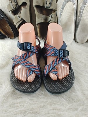 Chaco Z/2 Classic Trine Hiking Sandals Women s Size 7 Black Blue Orange