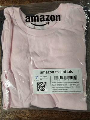 New 3 Pack Amazon Essentials 3t Tshirts Pink, White And Black
