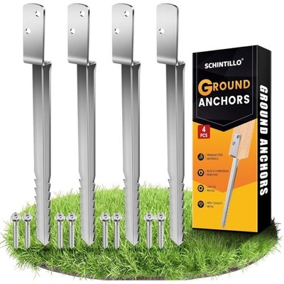 Bodenanker Schaukel Z-Form 4er-Pack Edelstahl Erdanker Holzpfosten 53cm