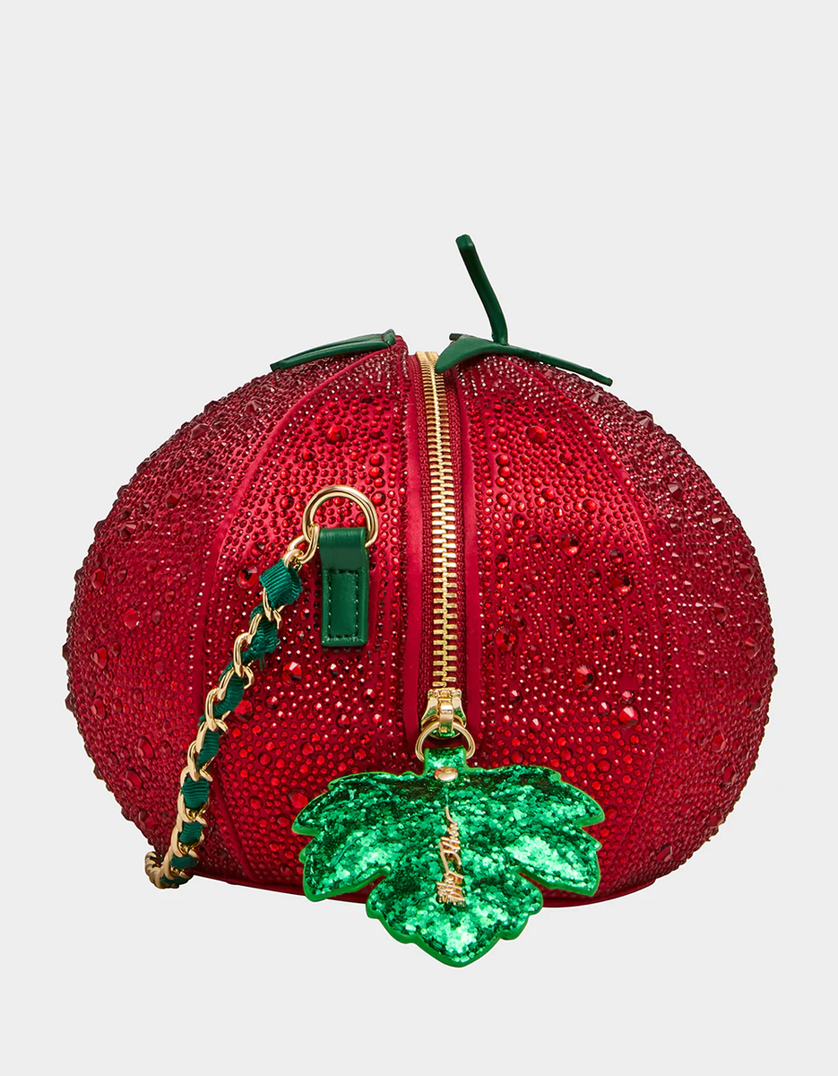 Betsey Johnson Exclusive Kitsch Tomato Tamahto Crossbody Bag Red