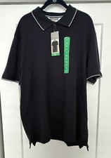 NEW Ted Baker Men's Short Sleeve Polo Buttons Up Shirt Navy Blue XL