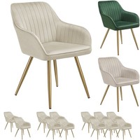 Dining Chair Velvet Upholstered Fabric Sets Home Furniture Living Room Gold Legs