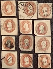 US CUT SQUARE Collection SC# U10 X 12 Issued 1853 - 1855 120325-4