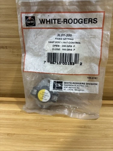 WHITE RODGERS 3L01-200 FIXED SNAP DISC LIMIT CONTROL  105-0161