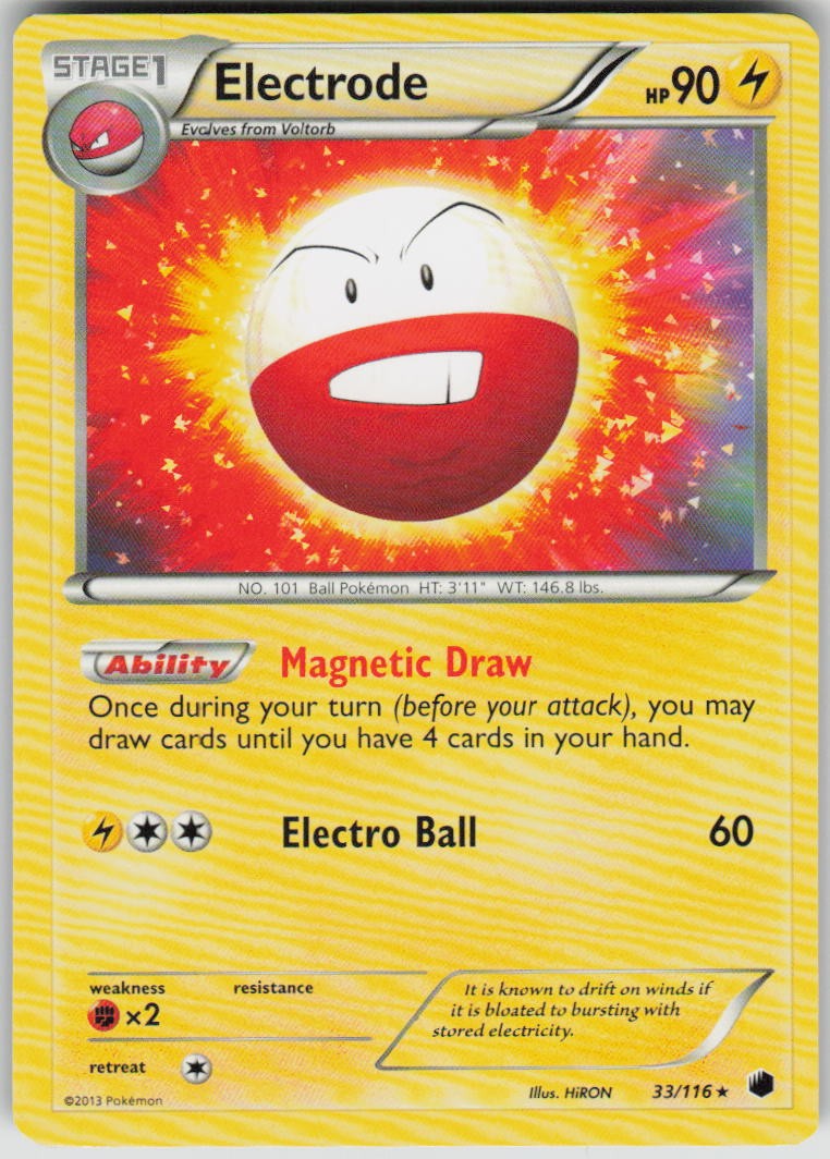 Pokemon Electrode Holo Rare Plasma Freeze 33/116 LP