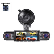 Dash Cam Auto 4 Canali DVR Registratore Guida Visione Notturna Loop Registrazione con Scheda