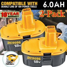 2 PACK 18V Battery For Dewalt 18 VOLT XRP DC9096 DC9098 Ni-MH DC9099 NEW