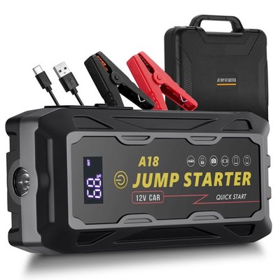 3000A Peak Jump Starter 10000mAh Type-C 5V 9V 12V Multi Charging Input