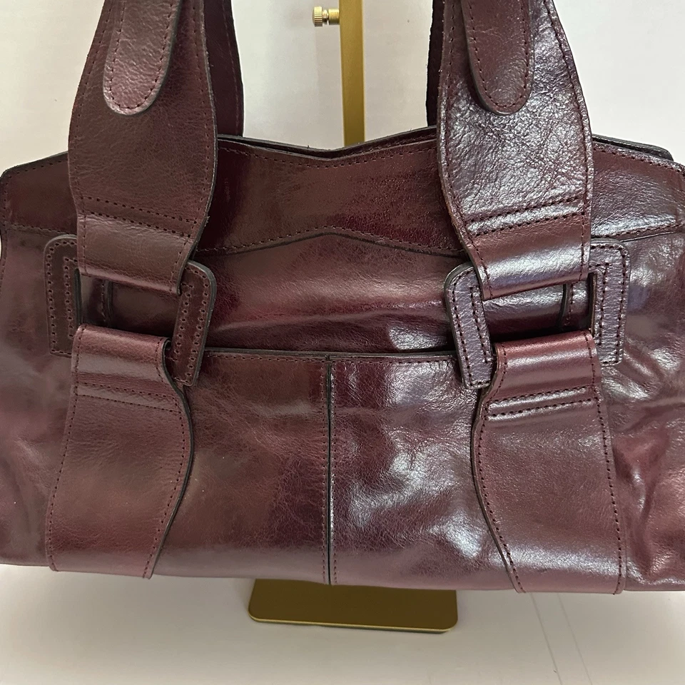 Patricia Nash Beuxvellas Burgundy Leather Satchel - Image 4 of 4