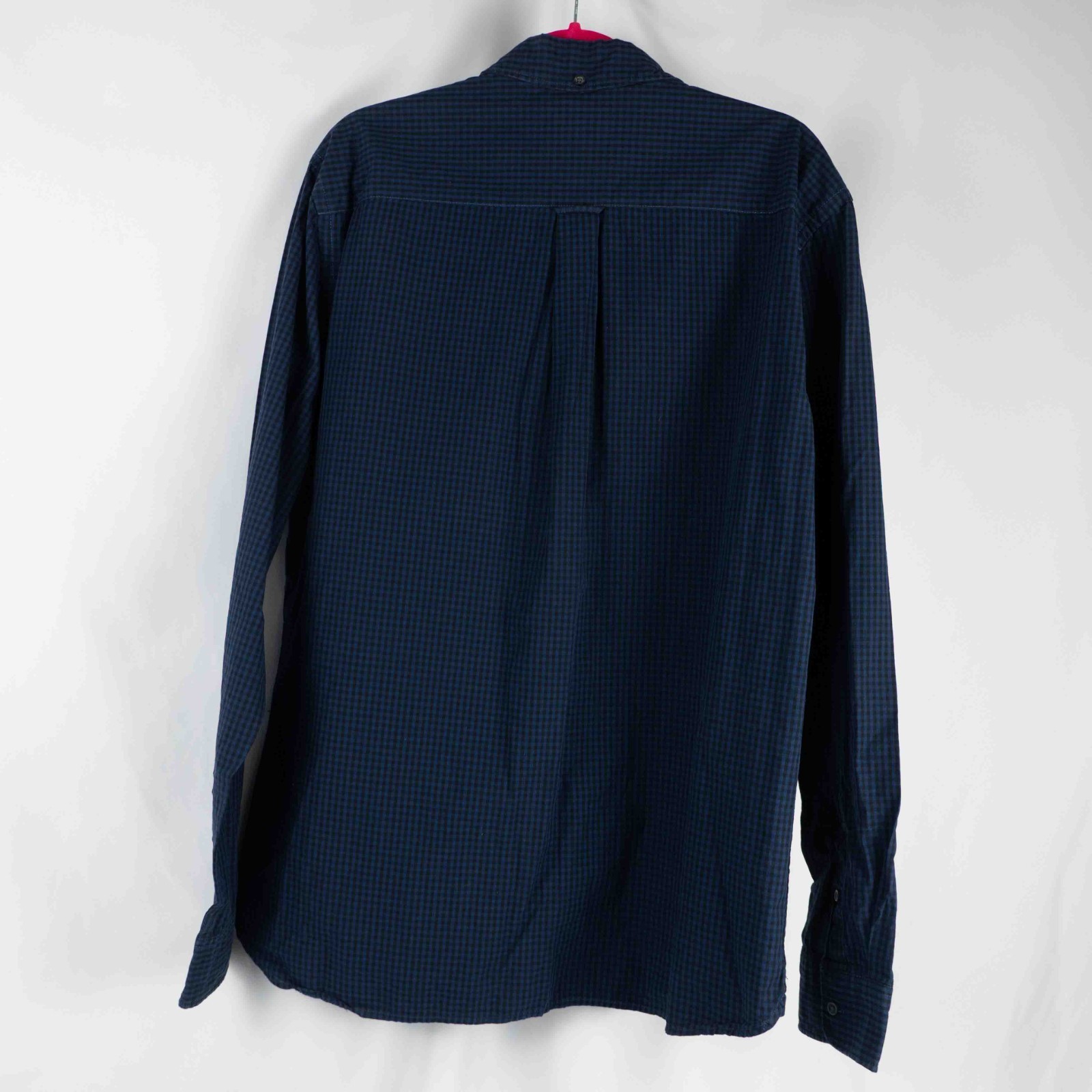 Next Navy Check Long Sleeve Size Large 100% Cotton Shirt Pre-Owned image 4