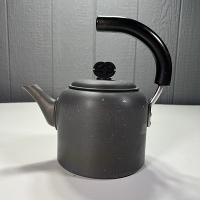 Calphalon Metal Tea Pot Kettle Made In Ireland Anodized 2 QT Celtic Finial Look