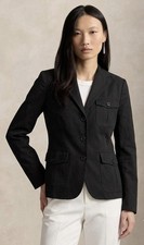 Ralph Lauren Black Utility Work Blazer Size 4 Small Executive bussiness Casual