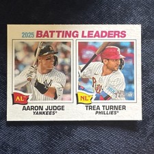 Aaron Judge Trea Turner #1 2026 Topps Heritage Yankees Phillies Batting Leaders