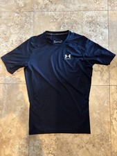 Under Armour Compression Shirt Men's Large Black Short Sleeve Crew Neck