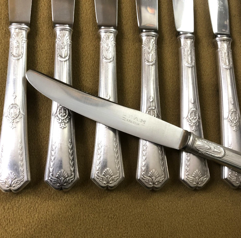 12 couvert à fruit SFAM modèle EMPIRE SANS GENE métal argenté Couteau Fourchette - Photo 4/4