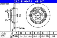 2X Bremsscheibe ATE 24.0111-0147.1 FüR Volvo V60 V70 S60 S80 XC70 155 157 136 1