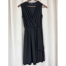 Tahari Black Sleeveless Surplice Knee-Length Dress – Size Small
