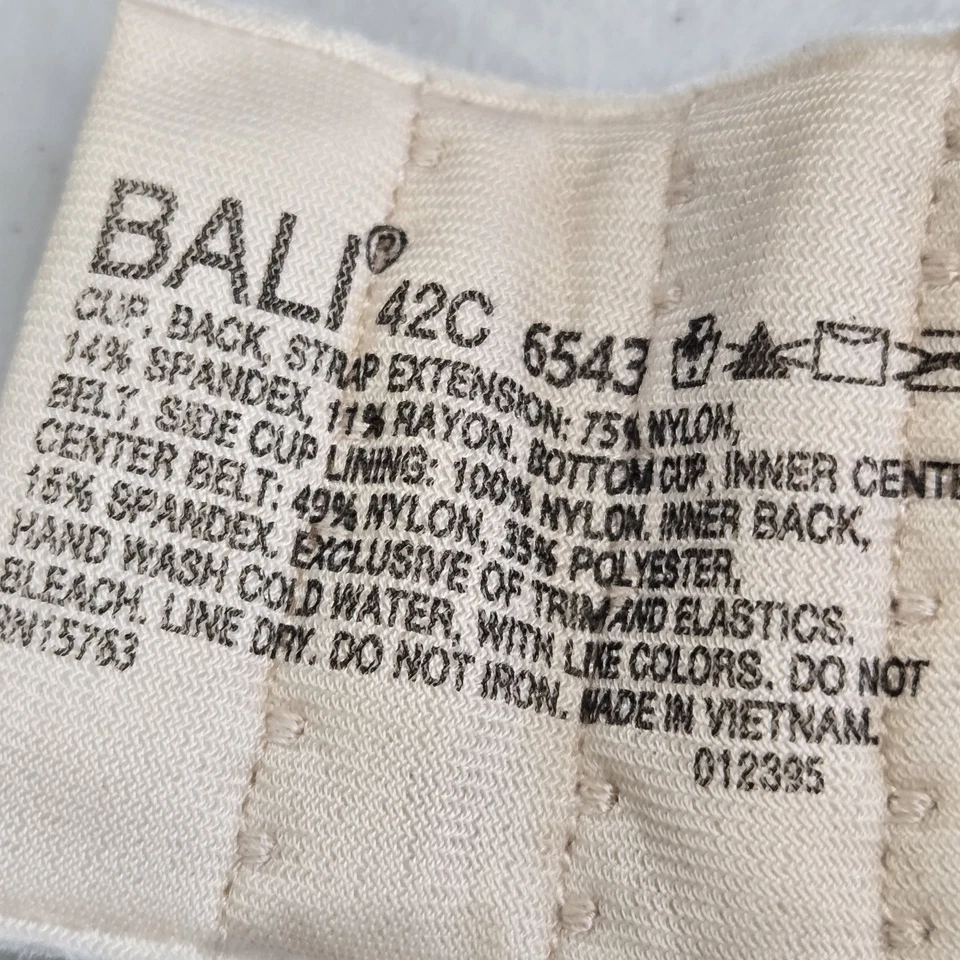 Bali Women Bra 42C Beige Floral Balconette Underwired Lace Sheer - Image 3 of 4