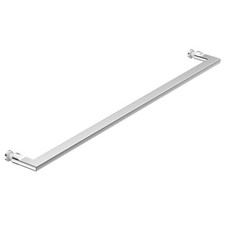 Shower Glass Door Towel Bar Handle, Modern Rectangular 24 Inch Polished Silver