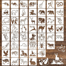 50 PCS Animal Painting Stencils Reusable Animal Stencils for Painting on Wood Ro