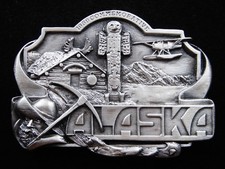 RG07145 NOS VINTAGE 1986  ALASKA  STATE COMMEMORATIVE BELT BUCKLE