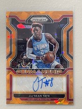 2021-22 Panini Prizm Jae’Sean Tate Penmanship Orange Ice Parallel Auto PM-JST