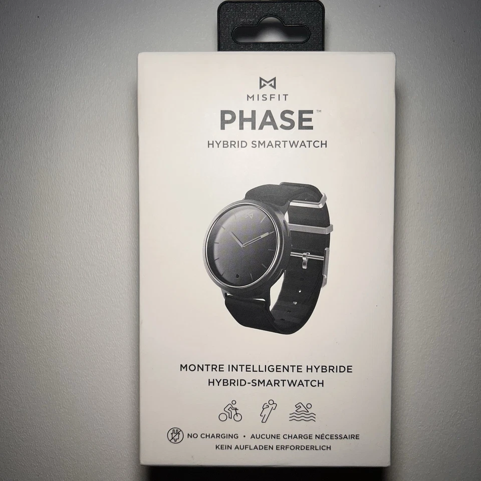 Гибридные умные часы Misfit Phase трекер активности уведомление черные новые в коробке - Изображение 2 из 4