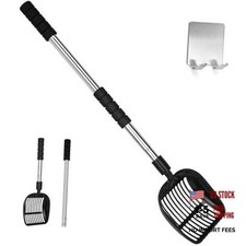 Cat Litter Scoop, Metal Litter Scooper with Detachable Long Handle, Cat Litter