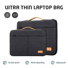 Urban Shockproof Laptop Sleeve Case 14  15.6 Inch Slim Polyester Carry Bag Dark