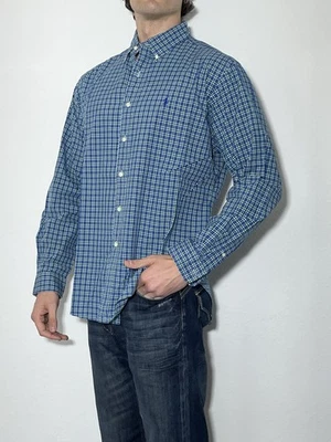 Ralph Lauren Langarm Hemd Shirt Oberteil Blau Grün kariert Gr XL Classic Fit - Bild 1 von 4