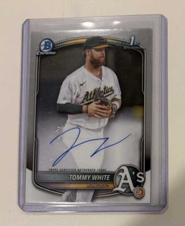 2025 Bowman Chrome Tommy White Auto Autograph 1st Prospect #CPA-TWH Athletics UP