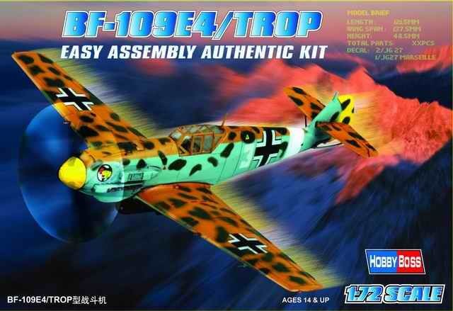Hobbyboss 80261 - 1:72 Bf 109 E4 TROP - New