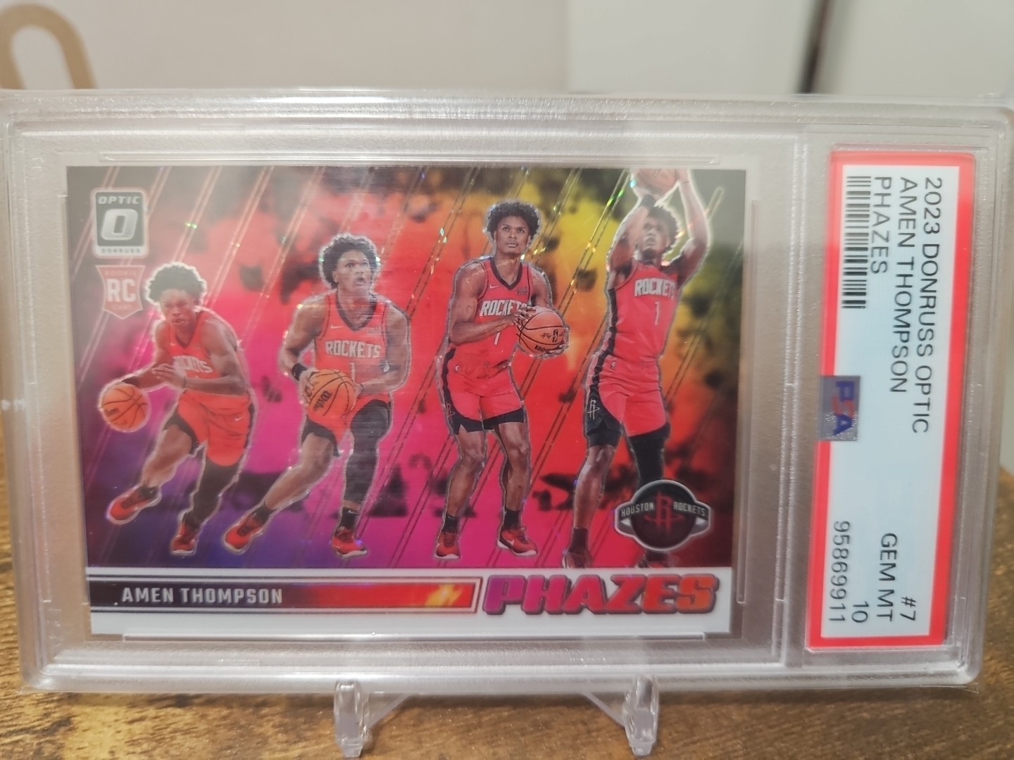 2023-24 Panini Donruss Optic Amen Thompson Rookie Phazes Case Hit PSA 10 Rockets