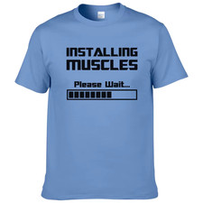 Summer New Tshirts Installing Muscles Please Wait Loading Bar Funny Print T Shir