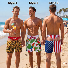 Funny Men s Swim Trunks, Custom Fake Underwear Beach Shorts Size S-5XL