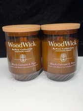 2 Yankee Candle WoodWick BLACK CURRENT & ROSE Crackling Wick Wood Wick 13oz