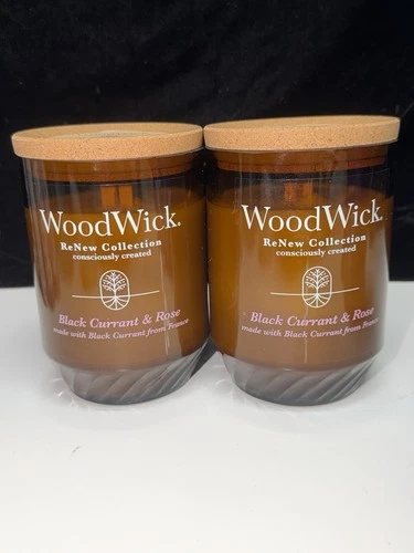 2 Yankee Candle WoodWick BLACK CURRENT & ROSE Crackling Wick Wood Wick 13oz - product listing photo