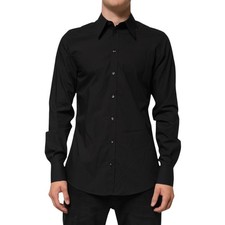 DOLCE & GABBANA Shirt Black MARTINI Slim Fit Dress Formal Men 40/US15.75/M $600