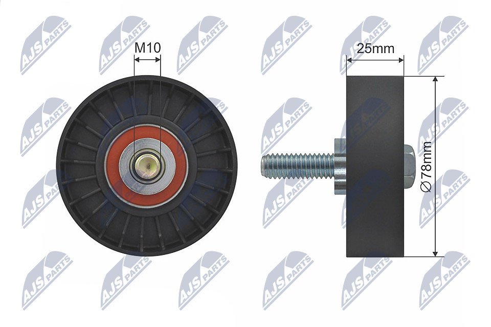 N.T.Y. RNK-CT-025.NTY Deflection/Guide Pulley, V-ribbed belt for CITROËN,FIAT,LA