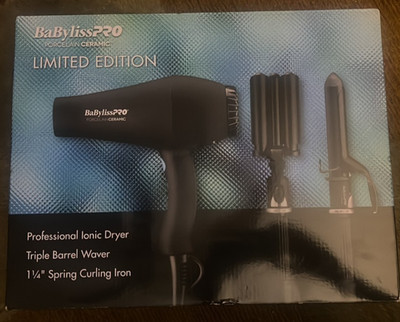 Babyliss Pro Porcelain Ceramic Limited Edition Dryer, Triple Waver, Curling Iron