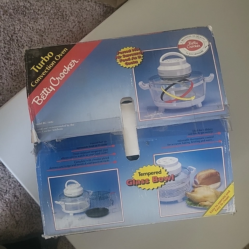 VINTAGE BETTY CROCKER TURBO CONVECTION OVEN COUNTER TOP BC-1682 OPEN BOX - Image 2 of 4