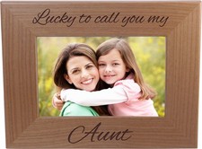 Lucky to You My Aunt - 4x6 Inch Wood Picture Frame - Great Gift for Birthday ...