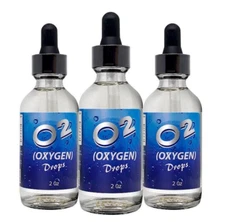 3 Oxygen Liquid Drops Health Naturally Dropper Cell Purified Stabilized Energy