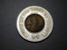 TOKEN 1947 LINCOLN CENT RE-NEW CONST CO VIRGINIA GOOD LUCK PENNY