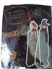 Adult Costume Cape Purple  Spiderwebs On Black Fabric 49 Inches  