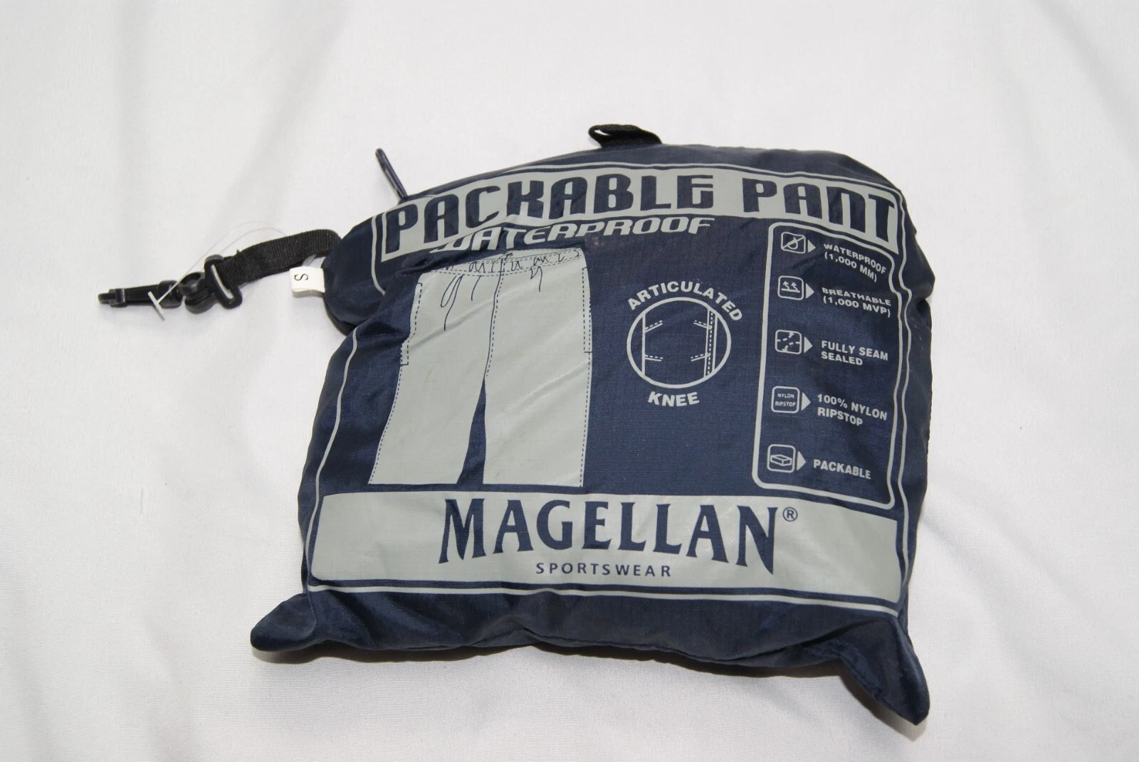 magellan rain pants men's small packable waterproof navy blue 3 pockets
Opens in a new window or tab