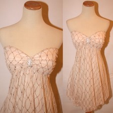 New Windsor Nude Gold Size 13 Short Dress Strapless $80 Ball Bodycon A-line