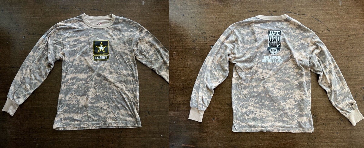 UFC Fight For The Troops Fort Campbell 2013 Army Camo LS Event Tee 