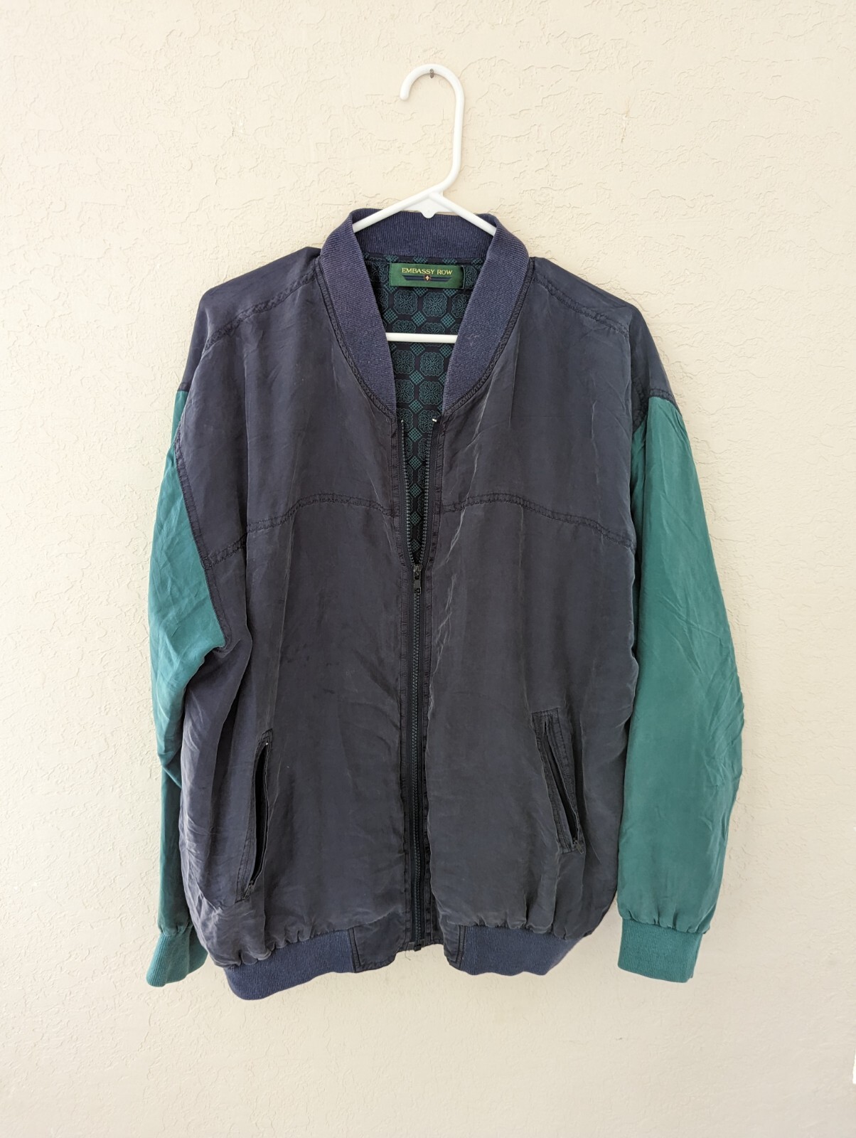 FILA Giacca a vento bomber vintage Embassy Row 100% seta taglia S anni 80 90