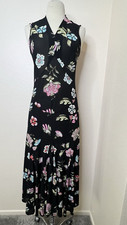 Vintage Pensieri di Moda Sheer Bodycon Dress Womens Medium Floral Whimsygoth Y2K